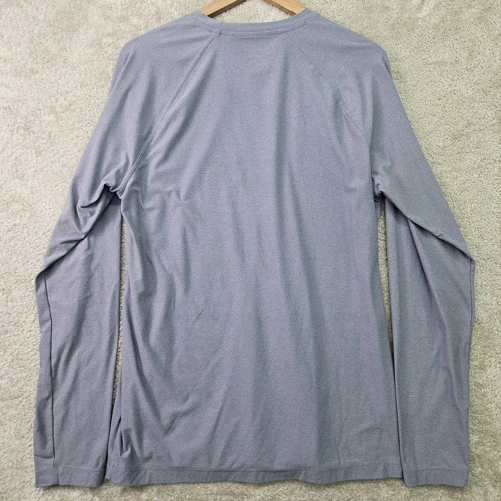 Rhone Reign Long Sleeve Tee Mens Medium Gray Performance Shirt UPF 50 Stretch - Picture 2 of 10